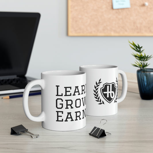 "Learn, Grow, Earn" HustlebudsAcademy - Mug